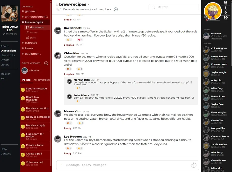 Discussions and DMs feature screenshot