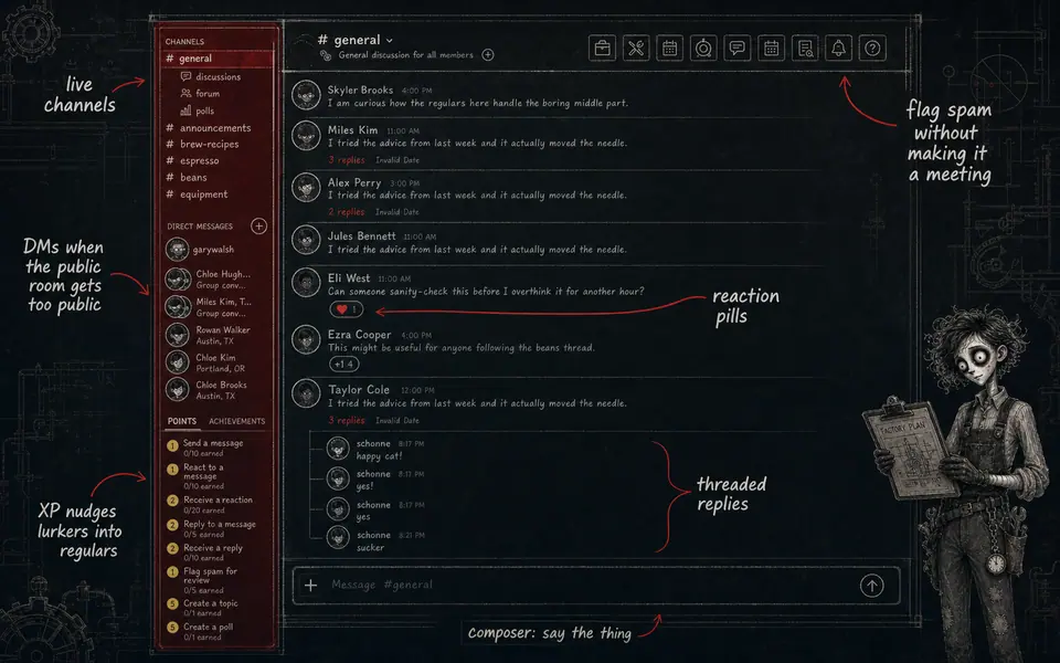 Live discussion rooms