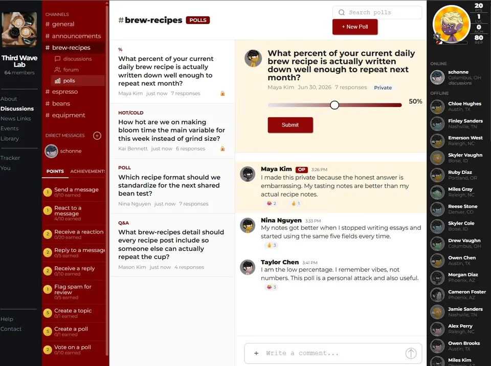 FanaticFactory poll conversation screenshot
