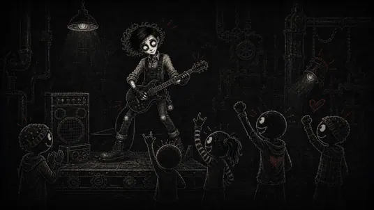 FanaticFactory character playing guitar for music fans