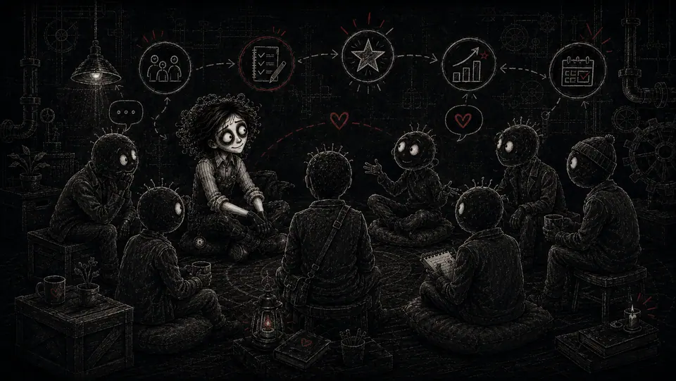 FanaticFactory facilitator listening in a support circle